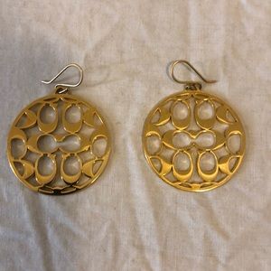 Gold Coach Dangle Earrings
